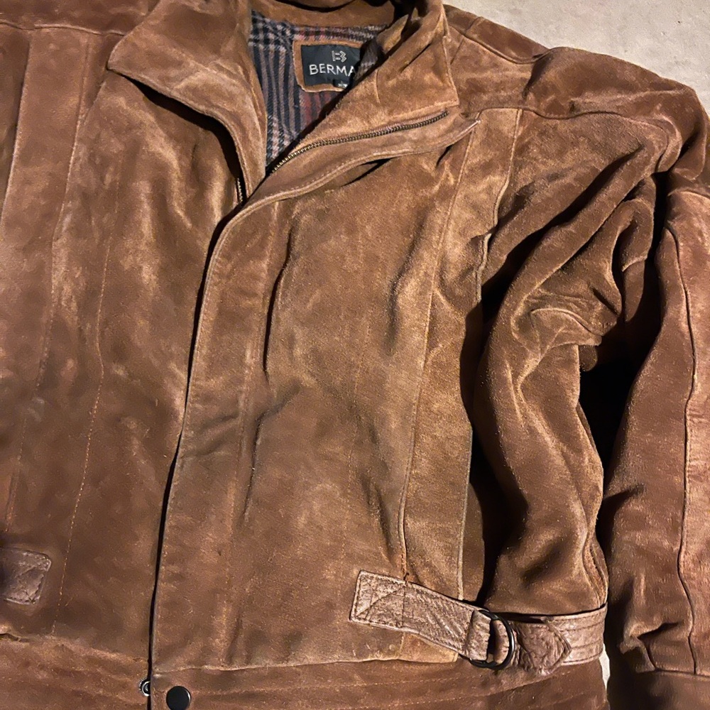 Brown Suede Bomber Jacket - image 2